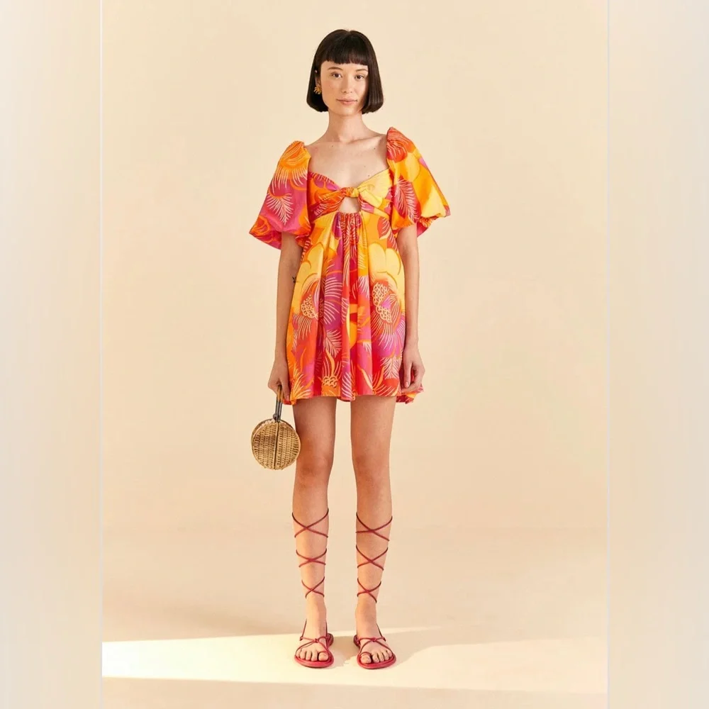 NWT FARM Rio Summer Garden Ombre Mini Dress - Picture 2 of 9